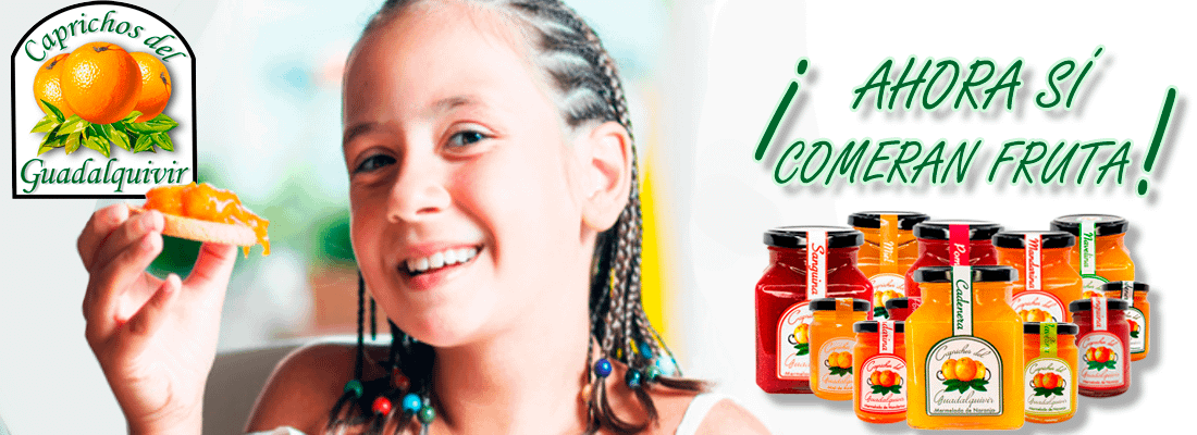 Niña comiendo mermelada caprichos del guadalquivir, la mejor forma de comer fruta