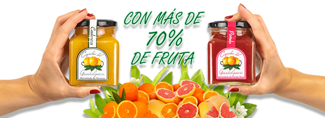 mermeladas caprichos del guadalquivir con más de un 70% de fruta en su contenido y elaboración