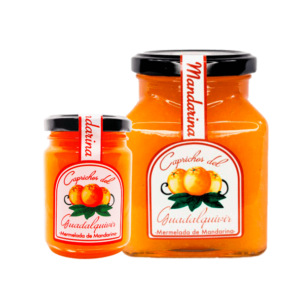 Tarros de mermelada de mandarina, Caprichos del Guadalquivir, mermelada artesanal dulce de mandarinas