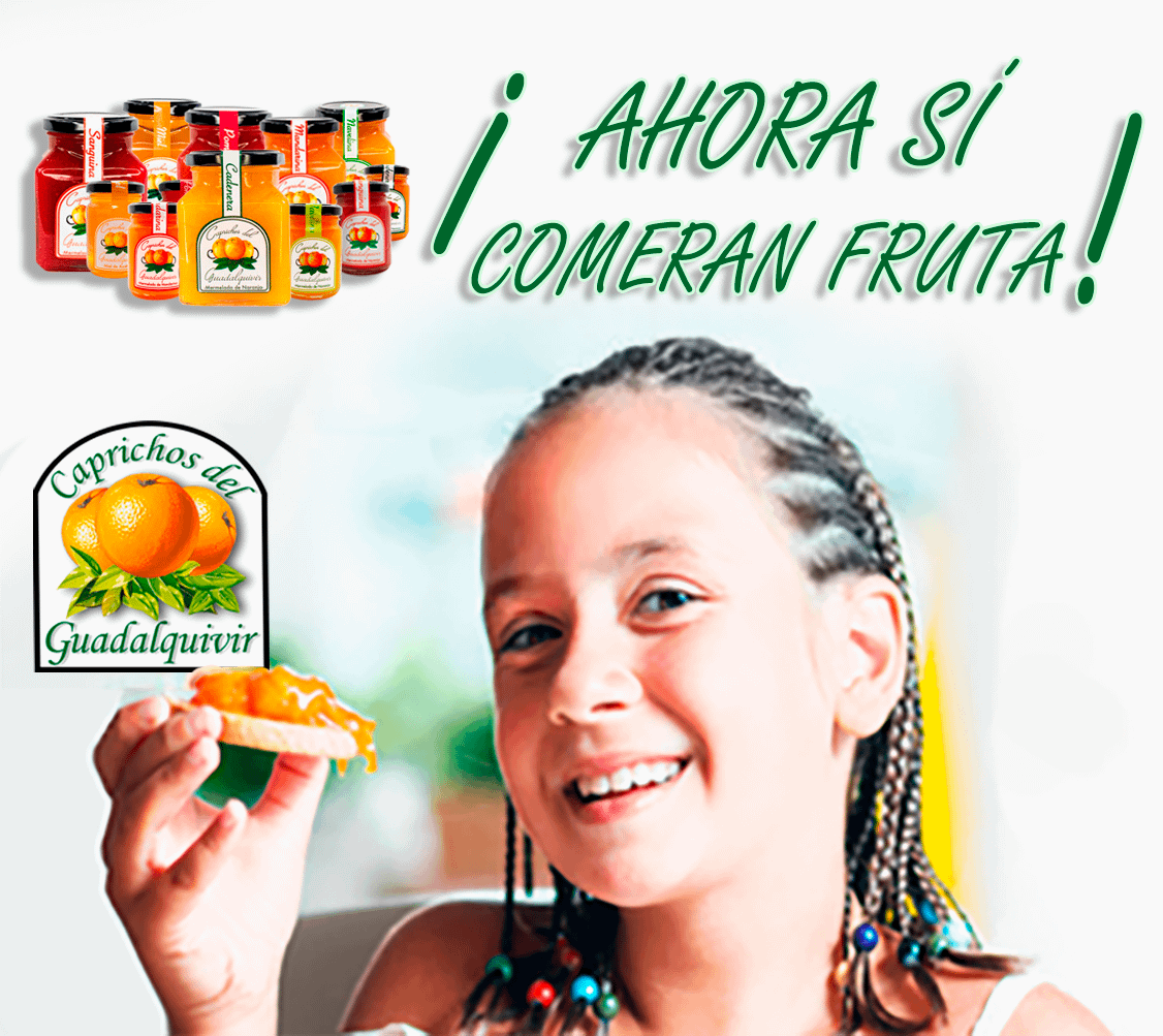 Niña comiendo mermelada caprichos del guadalquivir, la mejor forma de comer fruta