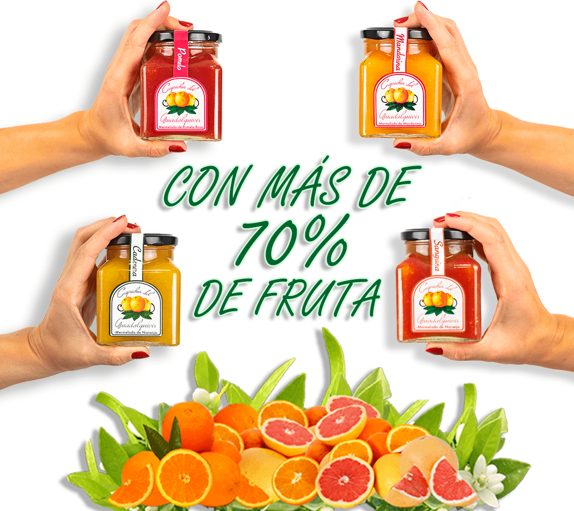 mermeladas caprichos del guadalquivir con más de un 70% de fruta en su contenido y elaboración